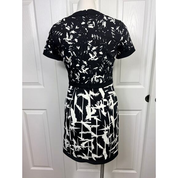 BCBG MaxAzria Raquel Asymmetrical Dress Black & White Size 4 - Picture 4 of 10